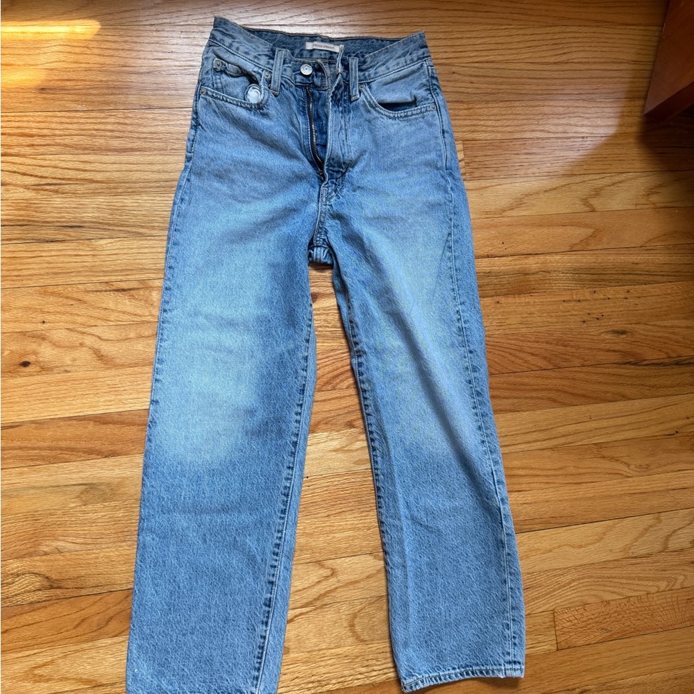 Levi’s Ribcage Straight Leg Denim Light Blue Wash Jean - 24
